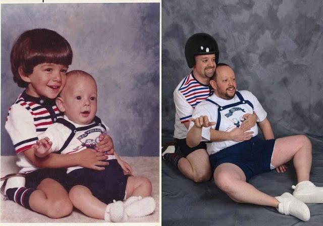 People Who Flawlessly Recreated Their Childhood Photos (3)