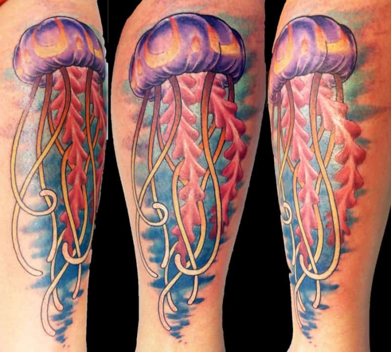 2sheets Cartoon Jellyfish & Whale Print Tattoo Sticker | SHEIN