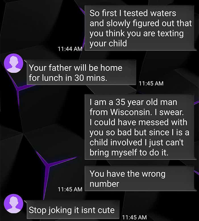 angry mom texts wrong number