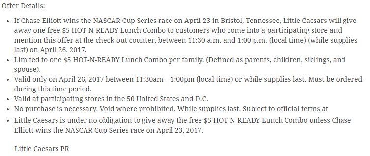 little Caesars free lunch