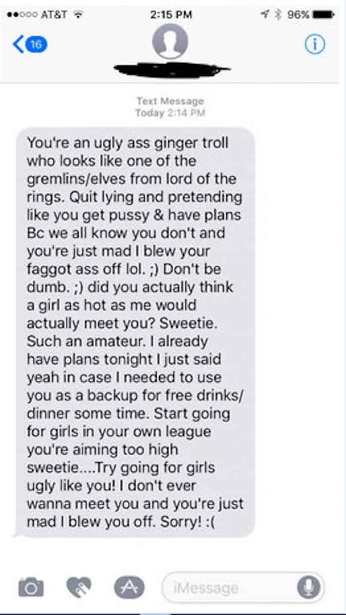 tinder date crazy text message rant
