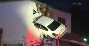 car slams into dentist office