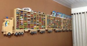toy car wood truck display